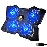 KLIM Wind Laptop Kühler - Mehr als 500 000 verkaufte Einheiten - NEU 2024 - Laptop Cooling Pad - USB Powered - Stabil und leise - 4 Lüfter - Laptop Cooler Für PC, Mac, Xbox, PS4-15-17 Zoll - Blau