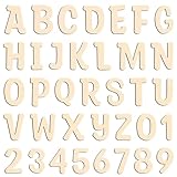 GVPOELR Holzbuchstaben und -zahlen, 408 Stück, Holz, für Dekoration und Bastelprojekte