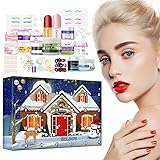 2022 Weihnachts-Adventskalender mit Make-up-Set, Countdown-Kalender,Make-up-Spielzeug, Countdown-Kalender, Geschenkboxen, Lippenstift, Lidschatten, Make-up-Tools, Partygeschenke für Frauen und Mädchen