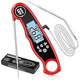 maxtachi Fleischthermometer Digital, Sofort Lesen Bratenthermometer küchenthermometer mit 102cm-Edelstahlkabel Externe Lange Sonde, Grillthermometer für Küche,BBQ,Ofen,Getränken