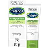 Cetaphil Feuchtigkeitscreme, 85ml, Für trockene, empfindliche Haut, Spendet intensiv 48h Feuchtigkeit und stärkt die Widerstandskraft, Mit Vitamin B3, Provitamin B5, Sonnenblumenöl, Mandelöl, Glycerin