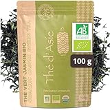 Khla - Jasmin Tee Bio 100g - Loser Grüner Tee - Jasmintee - Blumig & Aromatisch - Reich an Antioxidantien - Schlaf, Verdauung - Jasmine Tea - Aus China - Kräutertee & Infusion - Kalt oder Heiß