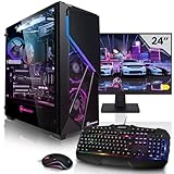 Megaport Komplett Set Gaming PC Hydra AMD Ryzen 7 5800X • 24' Monitor • Windows 11 • GeForce RTX4060 8GB • 32GB DDR4 • 1000GB M.2 SSD • WLAN • Tastatur • Maus Gaming komplettpaket