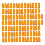IWOWHERO 100 Stück Fitnessstudio Isolierung Schutzabdeckung Schützend Schwarz Fingerspitze Einmalhandschuhe Daumenschutz Daumenkappen Fingerhülsen Fingerschutz Emulsion Orange