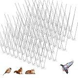 ISparbox Taubenabwehr Vogelabwehr, 8 Stück Vogelbwehr Spikes Edelstahl, Taubnabwehr Spikes, Taubenbwehr aus Edelstahl, Vogelabwhr für Balkon Dach Garten