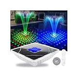 LanBlu Solar Springbrunnen für Außen mit Unterwasser Lichter, 24*24CM Springbrunnen Solar, 2 Modi Springbrunnen Pool Schwimmend, Pool Wasserfontäne mit Anker, Solar Springbrunnen für Teich Pool Garten