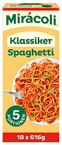 MIRÁCOLI Fertiggerichte Klassiker Spaghetti, 5 Portionen, 18 Packungen (18 x 616g)