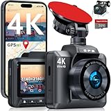 Dashcam Auto Vorne Hinten 4K/1080P mit GPS WiFi Dashcam Auto mit 2,4' IPS-Bildschirm, Auto Kamera 32GB-Karte, Parküberwachung, Nachtsicht, WDR, 170° Weitwinkel, G-Sensor, Loop-Aufnahme, APP, Max 256GB