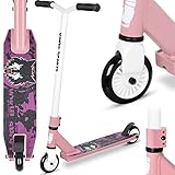 Pro Scooter - Trick-Scooter | Einstiegs-Stunt-Scooter für Kinder ab 6-12 Jahren, leichter kompletter BMX Freestyle-Scooter für Anfänger (2022 Pink White)