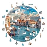 Iconic Puzzles – Beautiful Venice, Italy, 100 % nachhaltiges Holzpuzzle, Geschenke für Kinder und Erwachsene, Größe S, 200 Teile