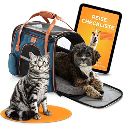 Tierhood® - Faltbare Tragetasche für Hund & Katze [LUXUSDESIGN] - inkl. Tragegurt - Hundetragetasche - Katzentragetasche - Haustiertragetasche - Transporttasche - Katzentasche - Hundetasche