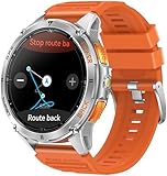 GPS Smartwatch Herren Militär Sportuhr mit Kompass Höhenmessr Barometer Fitnessuhr Herzfrequenz Blutdruck Fitnesstracker Schrittzähler Outdoor Laufuhr LED Taschenlampe Tactical Watch Telefonfunktion