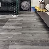 FLOREXP Vinylboden - Linoleumboden mit grauem Holz-Effekt,Bodenfliesen zum Abziehen und Aufkleben,Selbstklebender Boden,2.0mm 36 Stück Wasserdicht,für Büro (5.02m²,Grau)