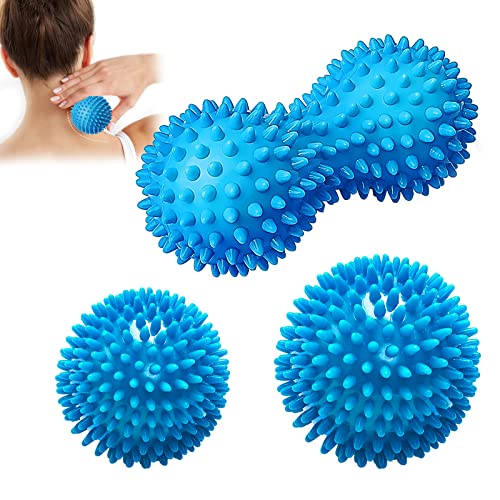 3-teiliges Igelball-Set,Bestehend aus verschiedenen Formen und Größen, Lgelball klein eignen sich hervorragend für Baroreflex- und Triggerpunktmassage, Massagebälle für Hand, Fuß