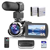 Hojocojo Videokamera 4K 42MP Camcorder 18X Digital Zoom Kamera Recorder für YouTube 3.0 Zoll LCD Bildschirm Vlogging Kamera mit 2 Batterien, SD-Karte, LED-Fülllicht, Fernbedienung