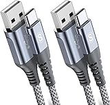 sweguard USB C Kabel 3.1A [2Stück 2m] Schnellladung,USB C Nylon Ladekabel Samsung Schnellladekabel für iPhone 15 Pro Max, Ladekabel Samsung S22 S21 S20 S10 S9 S8 S24 S23 Note 20,A72 A71 A52 A51,Pixel