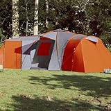 Keyroto Campingzelt, Campingzelt, Trekkingzelt, Campingzelt für 12 Personen, Grau, Orange, 840 x 720 x 200 cm, Taft