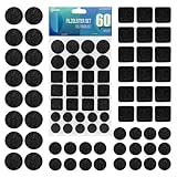 shinfly Filzgleiter Selbstklebend - 60 Stück Filzgleiter für Stühle - Möbelgleiter Filz Selbstklebend Schwarz 3mm Dicke - Stuhl Filzgleiter Mit Idealer Klebkraft für Möbel Boden