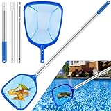 TTCOTOKE Pool Kescher, Kescher PoolReinigung, Upgrade Pool Skimmer Kescher, Feinmaschiger Kescher Pool, Fein Skimmer Netz Poolkescher Set, Pool Tief Kescher für Spas, Schwimmbad, Teich, Algen
