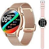 INEYES Smartwatch Damen, 1,32' Ultra HD Touchscreen Fitness Tracker mit Bluetooth-Anruf Pulsmesser Schlafmonitor Schrittzähler Stoppuhr Sportuhr wasserdichte Fitnessuhr Smart Watch für iOS Android