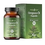 Oregano Öl - 60 vegane Kapseln - Bio-Qualität - 80 mg Carvacrol - Hohe Bioverfügbarkeit