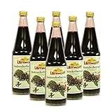 6 Flaschen 100%iger Holundersaft á 0,7 Liter Direktsaft