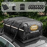 CHANGEMOORE 1000D Reißfeste Auto Dachbox Taschen, 594L Wasserdicht Dachtasche Auto mit/ohne Reling, Faltbare Dachkoffer mit Anti-Rutsch-Matte, 8 Türhaken, Tragbar Dachboxen für Autos, Vans, SUVs