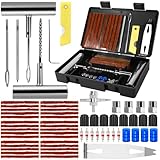 CIANBIFN Reifenreparaturset 64 Stück, Reifen Flickset Auto Autoreifen Reparaturset Reifen Reparaturset für Autos, Geländewagen, Motorräder, Elektrofahrzeuge, Fahrräder und Mehr, Schwarz