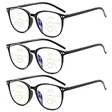 Suertree bifokale Lesebrille Antiblaulicht Brille unisex für Damen und Herren Antimüdung Lesehilfe Multi Fokus Sehhilfe Presbyopie Korrektur 3PCS +3.50 TZ6008