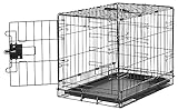 Amazon Basics Zusammenklappbarer Hundekäfig aus Metalldraht mit Bodenschale, Einzeltür, schwarz, L 56 x B 33 x H 40 cm