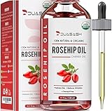 Duasash Hagebuttenöl Bio Kaltgepresst 120ml 100% Rein Rosehip Oil Natürliches unraffiniertes Hagebuttenkernöl für Gesicht, Körper Haut Haare Nägel, Wildrosenöl Vegan Hexanfreies Anti-Aging Anti-Falten