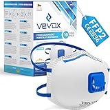 VEVOX® FFP2 Atemschutzmasken - Im 10er Set - mit Komfort Plus Abdichtung - Staubschutzmaske FFP2 mit Ventil - Für den zuverlässigsten Schutz
