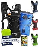 SASMO® Trinkrucksack mit Thermofach | Trinkrucksack Laufen - Ultraleicht 300g | Laufrucksack mit Trinkblase 2l, BPA-Frei | Trinkrucksack Fahrrad mit Reflektoren | Laufen, Fahrradfahren & Joggen