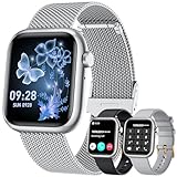 Smartwatch Damen mit Bluetooth Telefonfunktion Fitnessuhr：1,83''HD Touchscreen Smart Watch mit 120+Sportmodi mit Pulsmesser Schrittzähler IP68 Wasserdichter Fitness Tracker Kompatibel Android iOS