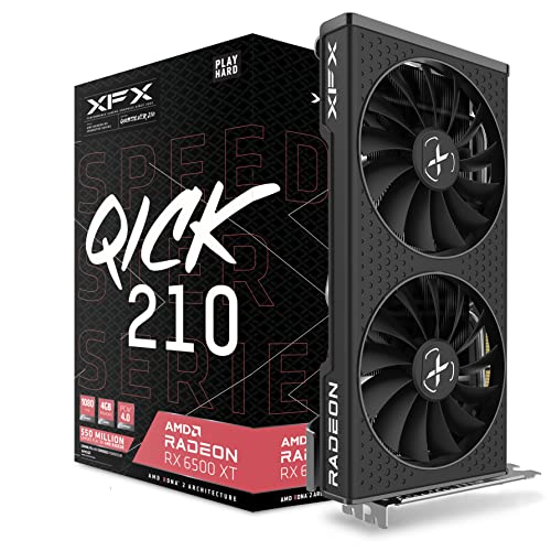 XFX Speedster QICK210 Radeon RX 6500XT Black Gaming-Grafikkarte mit 4 GB GDDR6 HDMI, AMD RDNA™ 2 (RX-65XT4DBDQ)