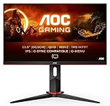 AOC Gaming Q24G2A - 24 Zoll QHD Monitor, 165 Hz, 1 ms MPRT, FreeSync Premium, G-Sync comp, (2560x1440, HDMI, DisplayPort) schwarz/rot