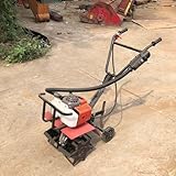 Benzinbetriebene Gartenfräse, Akku-Rasenvertikutierer, Mit 4 Fräsklingen, 2-Takt-Benzinmotor-Fräse, Fräse Mit Einstellbarer Frästiefe, Tragbare Rasenbodenfräse Zum Graben Von Unkraut Für Rasenfarmen