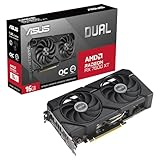 ASUS Dual Radeon RX 7600 XT OC Edition 16GB GDDR6 Gaming Grafikkarte (AMD Radeon RX7600XT, PCIe 4.0, 1x HDMI 2.1, 3x DisplayPort 2.1, DUAL-RX7600XT-O16G)