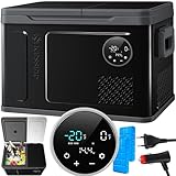 KESSER® Kompressor Kühlbox 2in1 Doppelzone Kühl & Gefrierfach 40 Liter elektrische Gefrierbox mit 2x Kühlakkus & LED-Touch-Bedienung | Kühlschrank Kühlung bis -20 °C für Camping, Auto, Lkw 12/24V 230V