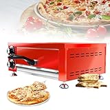 HmLotd Elektrischer Pizzaofen für Zuhause, Aufsatz-Pizza-Maker, Edelstahl-Pizza-Maker, Tisch-Pizzakocher, heizt bis zu 300 °C, leicht zu reinigen, geeignet für gewerbliche Küchen