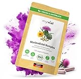 Bio Mariendistel Komplex Kapseln – Mariendistel, Artischocke & Löwenzahn – 120 vegane Kapseln, hochdosiert 800 mg Tagesdosis, plastikfrei & produziert in Deutschland