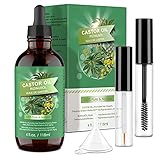 Rizinusöl Kaltgepresst Castor Oil - 118ML Rizinus Öl Pure100 Prozent für Wimpern Augenbrauen Verstärker, Bartwachstum Haarwachstum Anregen, Nägel, Gesicht - Vegane Keine Tierversuche Kein GMO