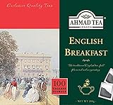 Ahmad Tea - English Breakfast - Schwarzer Frühstückstee - Assam & Ceylon Tee - Englische Teebeutel ohne Band mit 2g Tee pro Portion - 100 Teebeutel