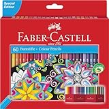 Faber-Castell 111260 - Buntstifte Set Castle, 60-teilig, hexagonal, bruchsicher, für Kinder und Erwachsene