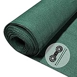 VOUNOT® Zaunblende 1.5×10m, Sichtschutz Zaun 150 g/m² HDPE Schattiernetz, Windschutz UV-resistent Reißfest, 85% Beschattungsgrad, mit Löcher und Kabelbinder, Grün
