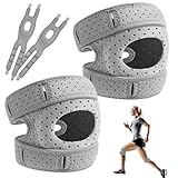 WiseJoy Kniebandage Set, 2 Stück, Verstellbare Knieorthese mit Stabilisierung, Grau