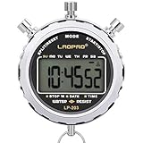 Digitale Stoppuhr,Laopao Handheld Großes LCD-Display Wasserdicht täglich Alarm 1/100 Sekunden Precision Timer Für Fussball Sports Training