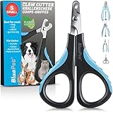 BluePet Kleine Krallenschere Katze & Hunde, Welpen & Kleintiere I Ideal für eng sitzende Katzenkrallen I Mini Krallenschneider & Katzen Nagelschere gegen Kratzen am Sofa