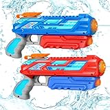 RONSTONE 2 Pack Wasserpistole Kinder - 280ML Wasserpistolen mit 8.8 Meter Reichweite - Outdoor Garten Strand Sommer Party Schwimmbad Blau und Rot Wasserspritzpistole Spielzeug für Jungen Mädchen