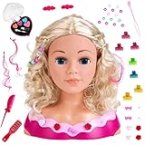 Theo Klein 5392 Schmink- und Frisierkopf Emma I Inkl. Kosmetikherz und Haarschmuck I Wasch- und kämmbares Haar I Maße: 23,5 cm x 13 cm x 27 cm I Spielzeug für Kinder ab 3 Jahren